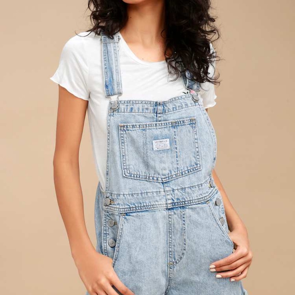 Women's Light Blue Denim Overalls XL